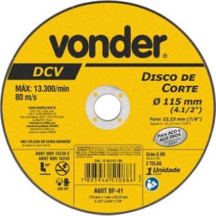 Disco de Corte Para Inox - 115x1x22,23 (Disco de Corte e Desbaste)