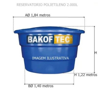 Reservatório Poliet. c/ Tampa Bakof 2000 Lts Cod.32239