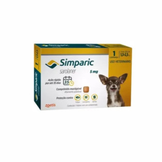 Simparic 1,3 a 2,5kg Individual 5mg (Sarolaner)