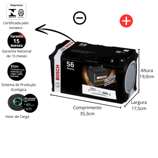 Bateria Automotiva Bosch s6 95 Amperes Bateria Automotiva Bosch s6 95 Amperes