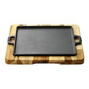 Chapa Ferro 24x24 c/ Suporte de Madeira - Grilazer - Tc6948