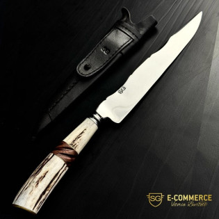 Faca Elegance Forjada Inox Cabo em Cervo - sg - Ref. 393