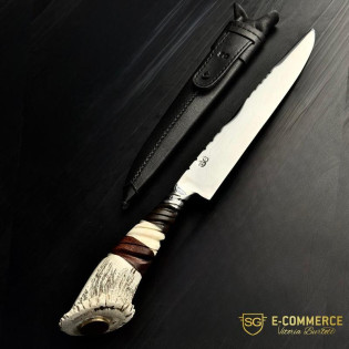 Faca Elegance Forjada Inox Roseta de Cervo - sg - Ref. 392