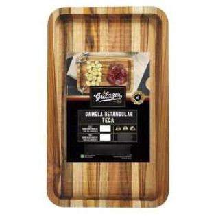 Gamela Retangular Teca (m) 33x22x2cm - Grilazer - Tc42