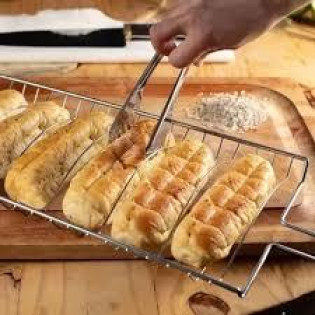 Grelha Para Pão de Alho 22 x 38cm - Grilazer - Gr0085