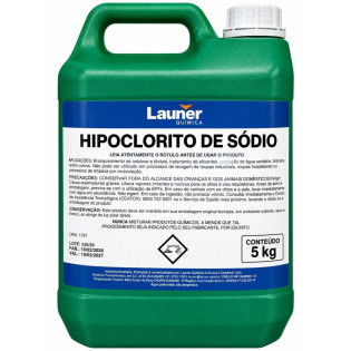 Hipoclorito de Sodio 12/14% 5l - Launer