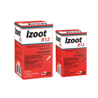 Izoot B12 50ml (Dipropionato de Imidocarb/vitamina B12) Izoot B12 50ml (Dipropionato de Imidocarb/vitamina B12)